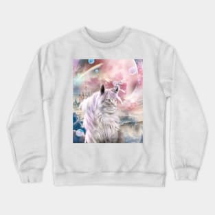 Space Rainbow Caticorn Cat Unicorn Crewneck Sweatshirt